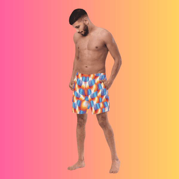 Eco-Friendly Abstract Swim Shorts for EDM Festivals