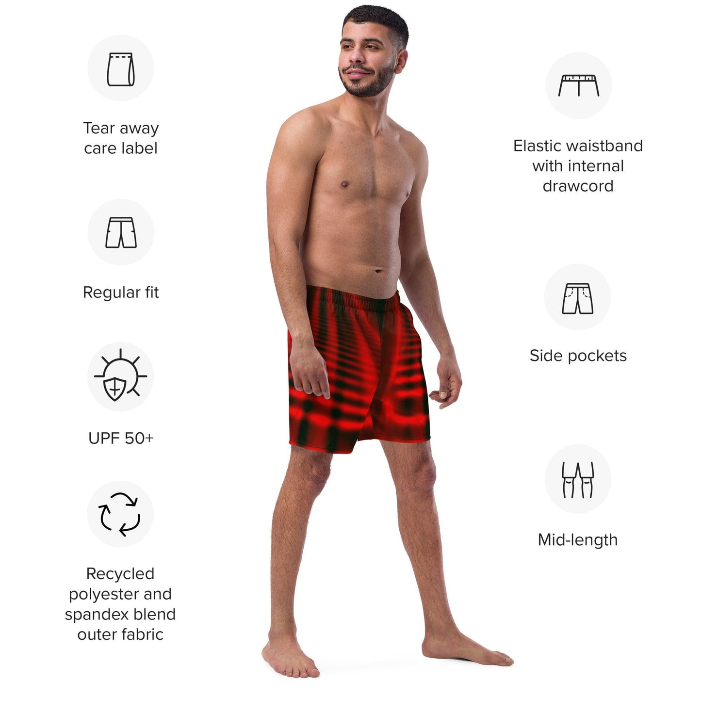 Red Freetrails Men's swim trunks - Lizard Vigilante