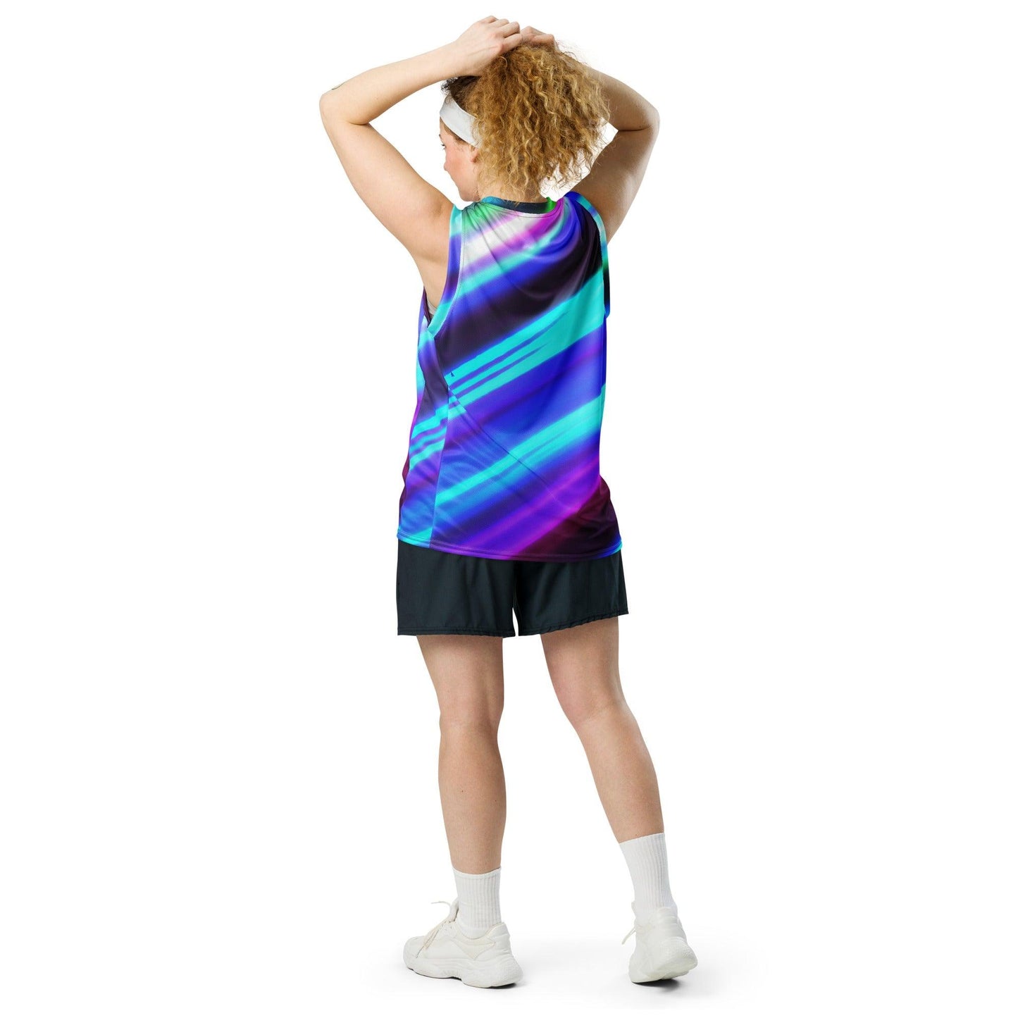 Purple Sliced Recycled unisex basketball jersey - Lizard Vigilante