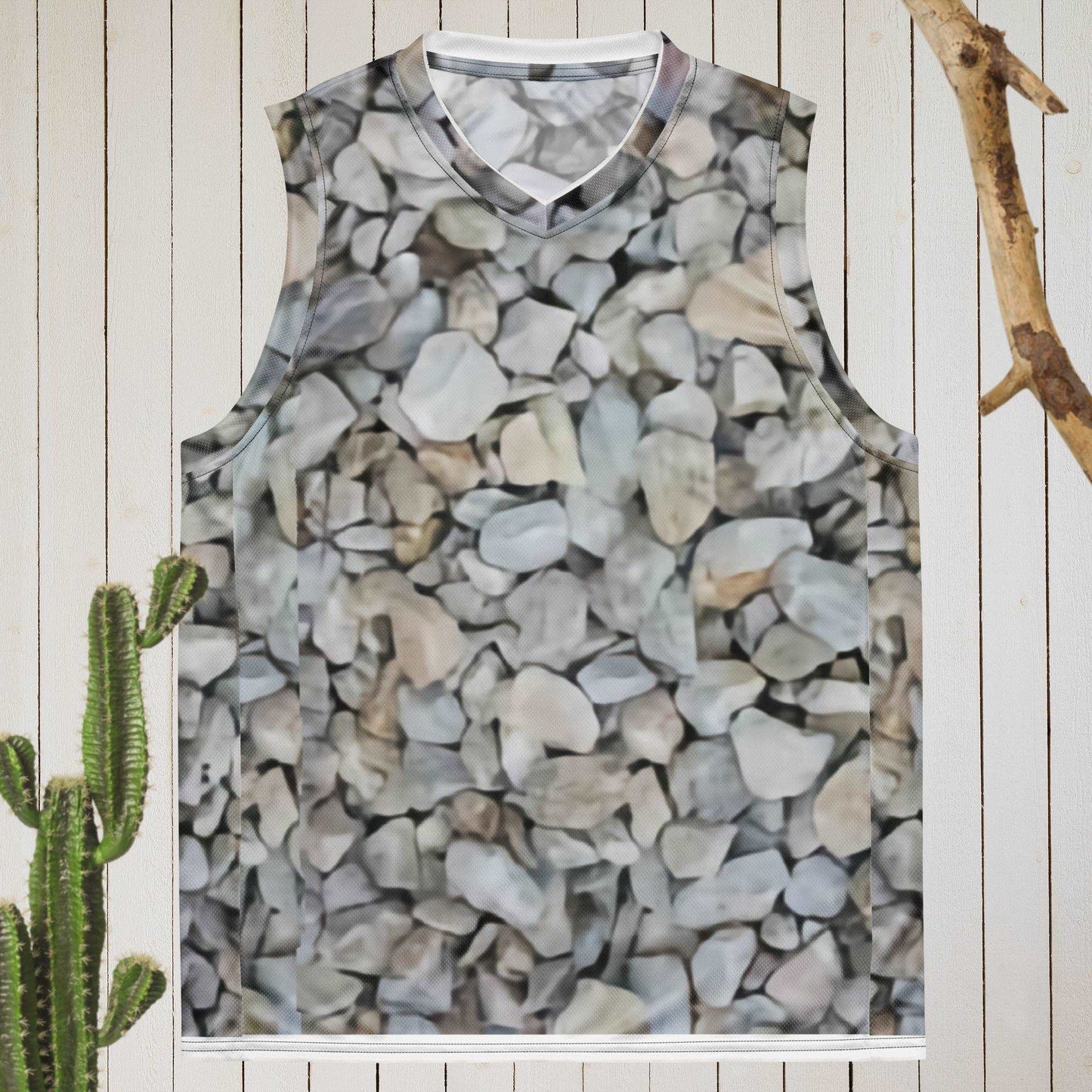 Gravel Recycled Unisex Basketball Jersey/Rock Shirt - Lizard Vigilante