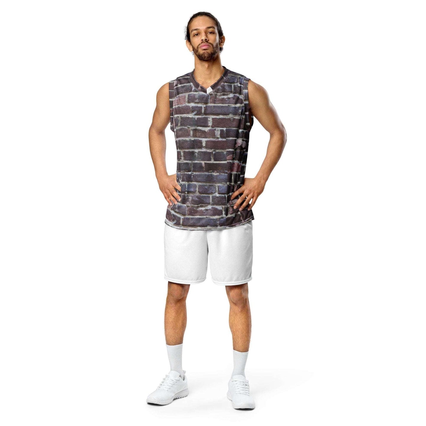 Brick Wall Recycled Unisex Basketball Jersey / Shooting Bricks Muscle Shirt - Lizard Vigilante