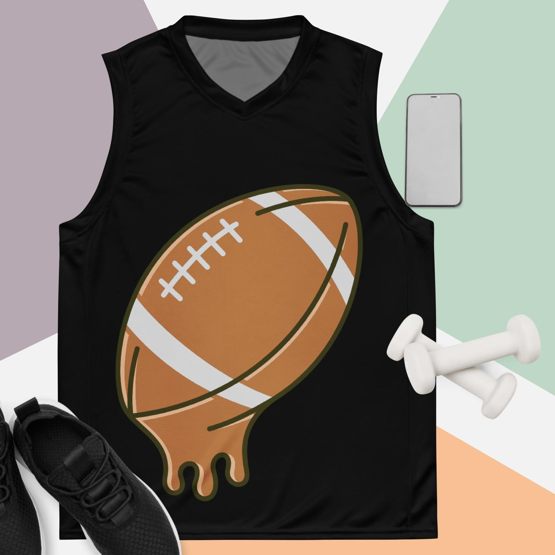 The Melting Football Recycled Unisex Basketball Jersey - Redefine Style and Sustainability! - Lizard Vigilante