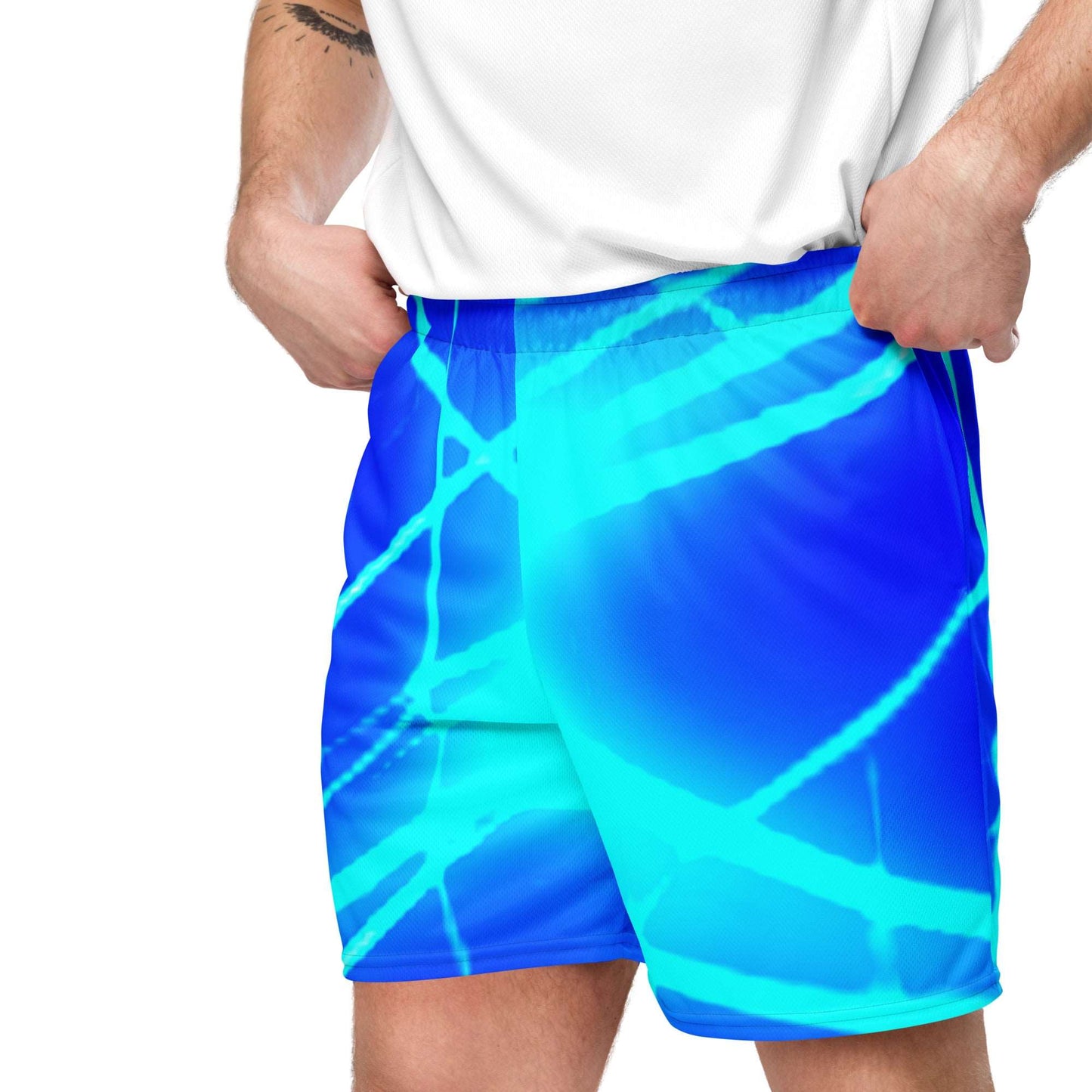 Blue Waveout Unisex mesh shorts - Lizard Vigilante