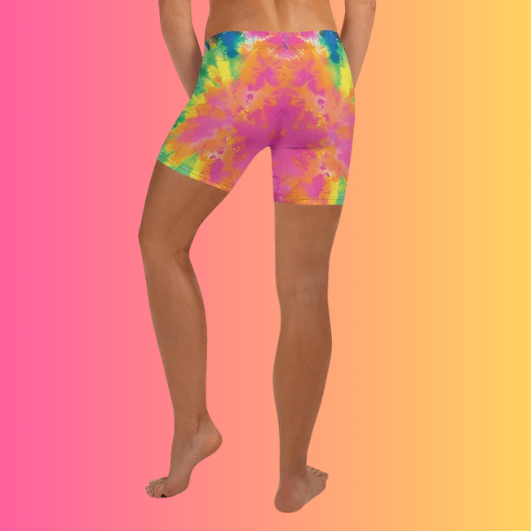 Vibrant Tie-Dye Festival Shorts - Custom Rave Gear