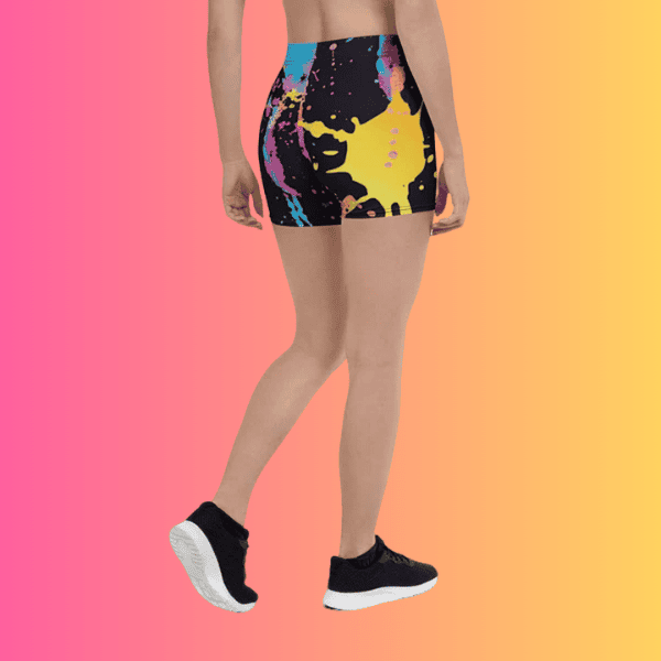 Vibrant Paint Splatter Festival Shorts for EDM Lovers