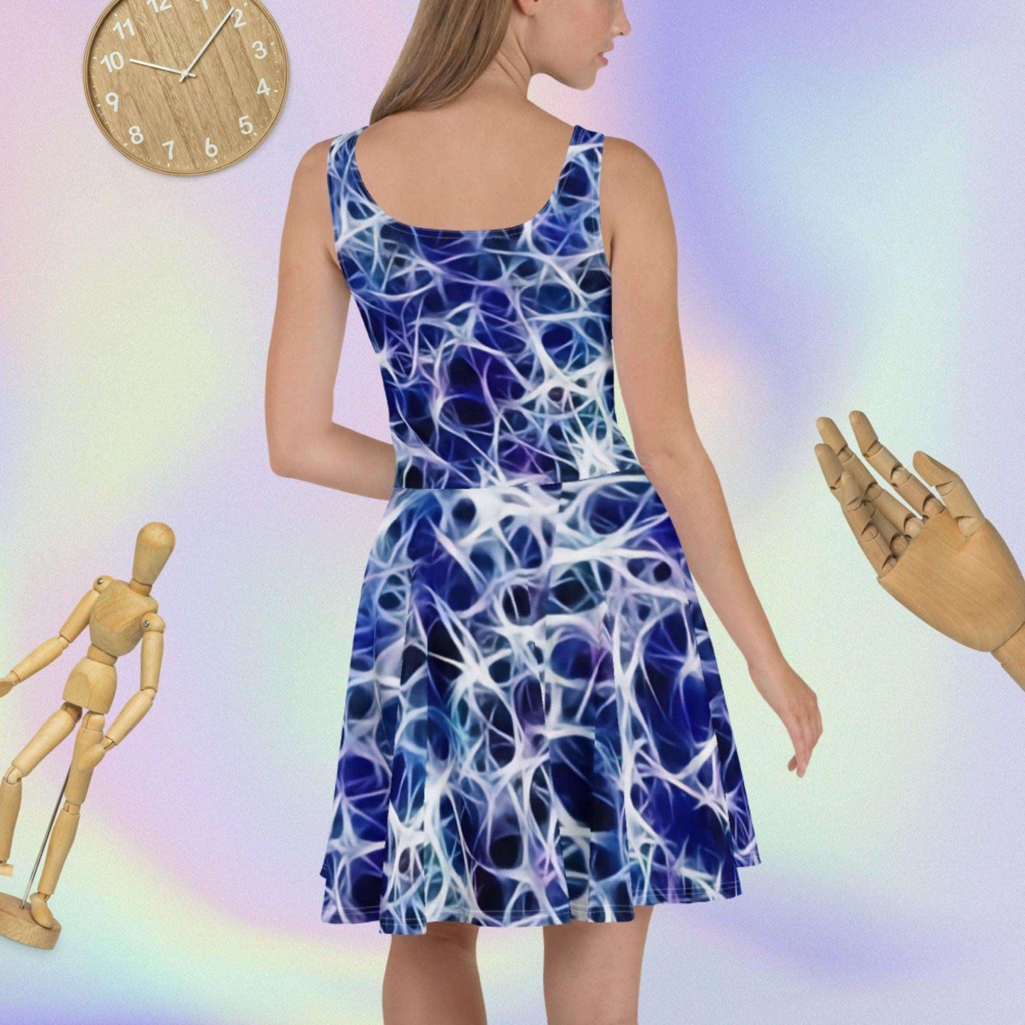 Dare to Define Your Style with the Electric Blurple Skater Dress - Lizard Vigilante