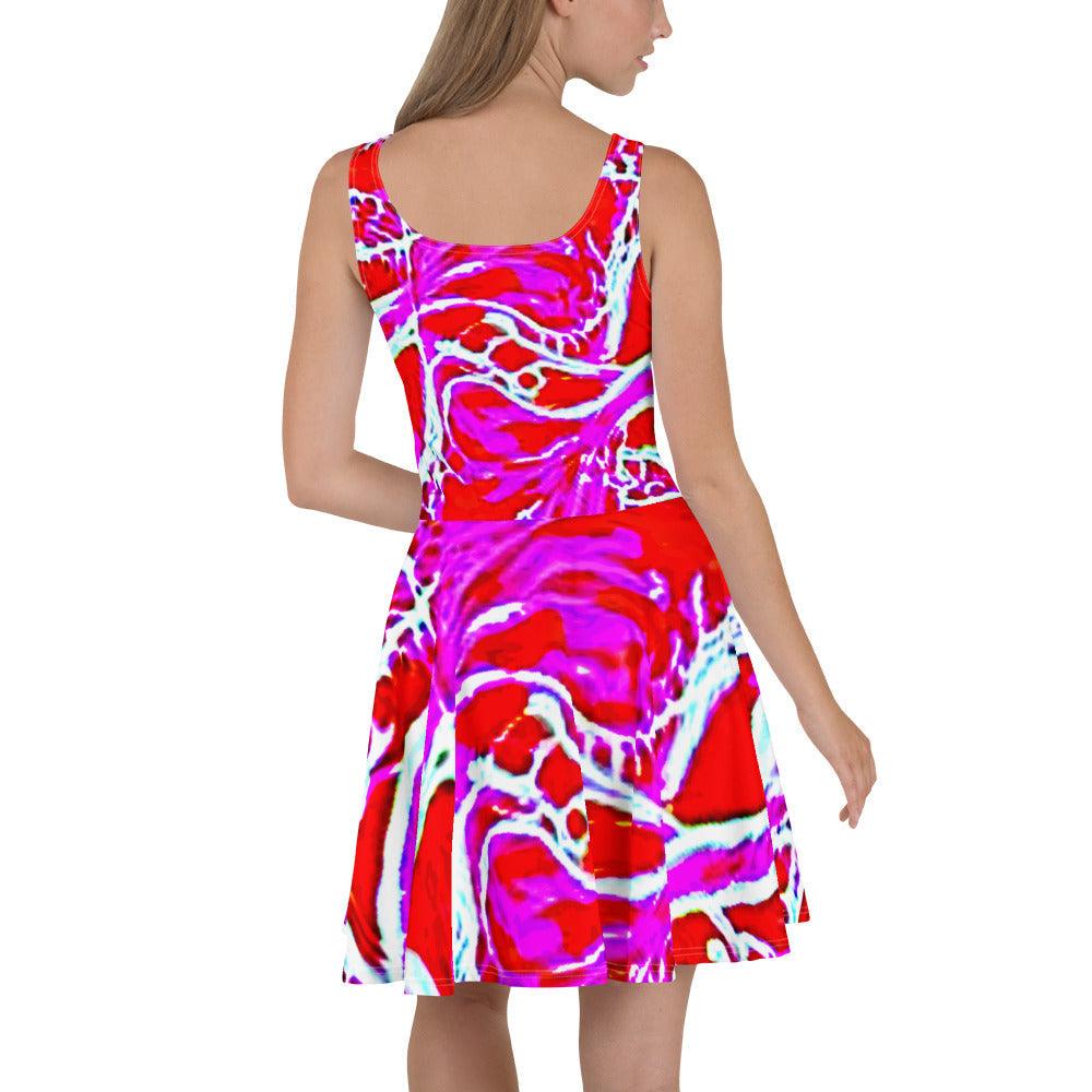 Pinkish Summer Print Skater Dress by Evets! - Lizard Vigilante