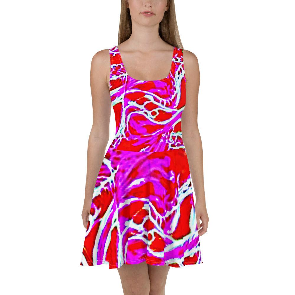 Pinkish Summer Print Skater Dress by Evets! - Lizard Vigilante