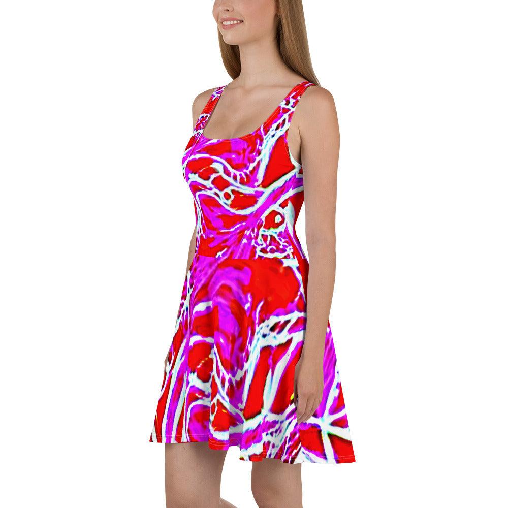 Pinkish Summer Print Skater Dress by Evets! - Lizard Vigilante