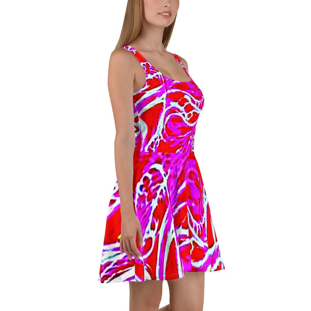 Pinkish Summer Print Skater Dress by Evets! - Lizard Vigilante