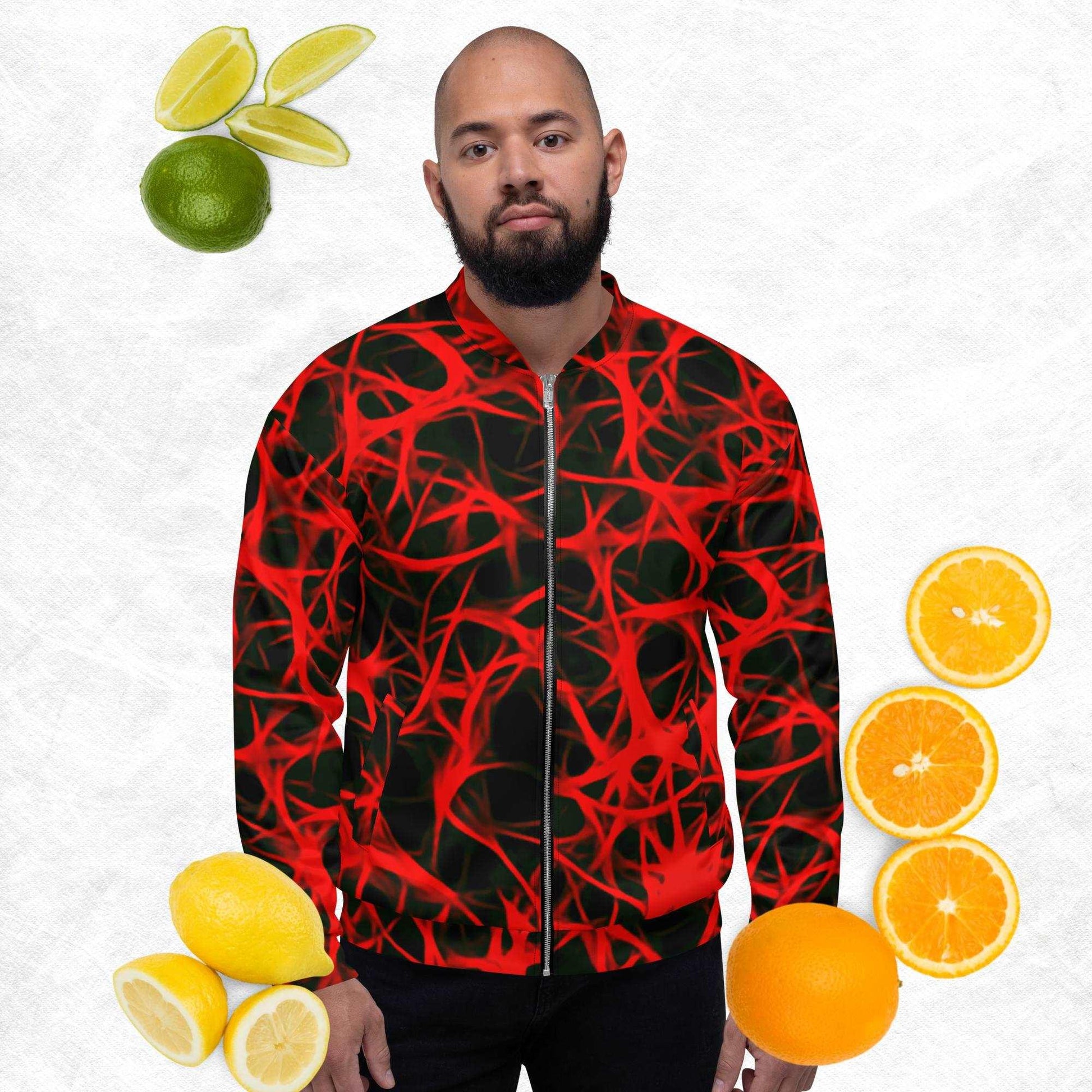 Bold Red-Charged Unisex Bomber Jacket - Premium  from Lizard Vigilante - Just $59.55! Shop now at Lizard Vigilante