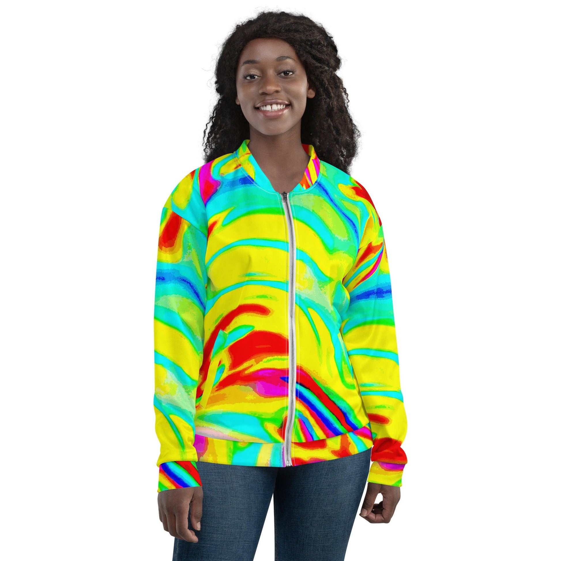 Bright Artists' Palette Unisex Bomber Jacket - Lizard Vigilante