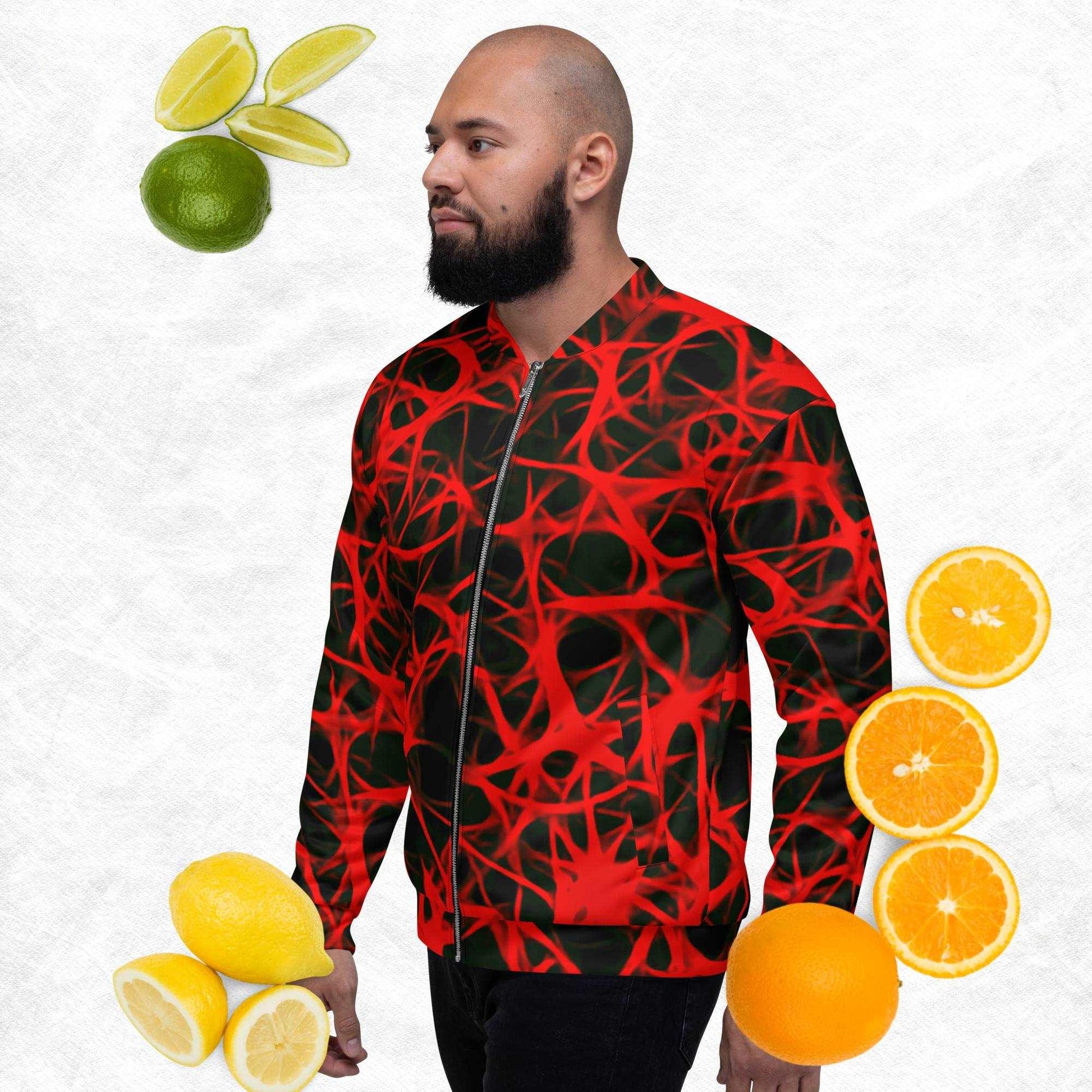 Bold Red-Charged Unisex Bomber Jacket - Premium  from Lizard Vigilante - Just $59.55! Shop now at Lizard Vigilante