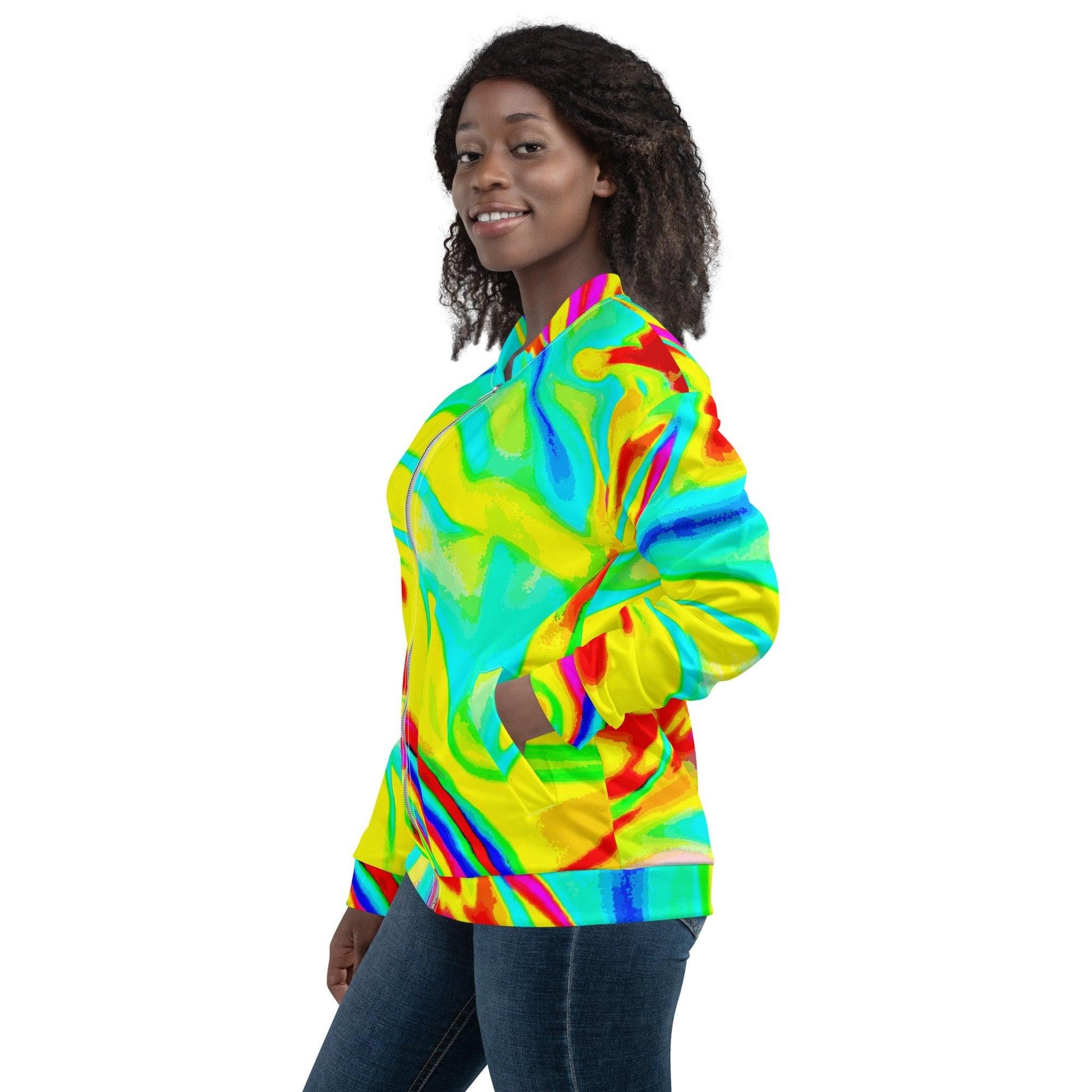 Bright Artists' Palette Unisex Bomber Jacket - Lizard Vigilante