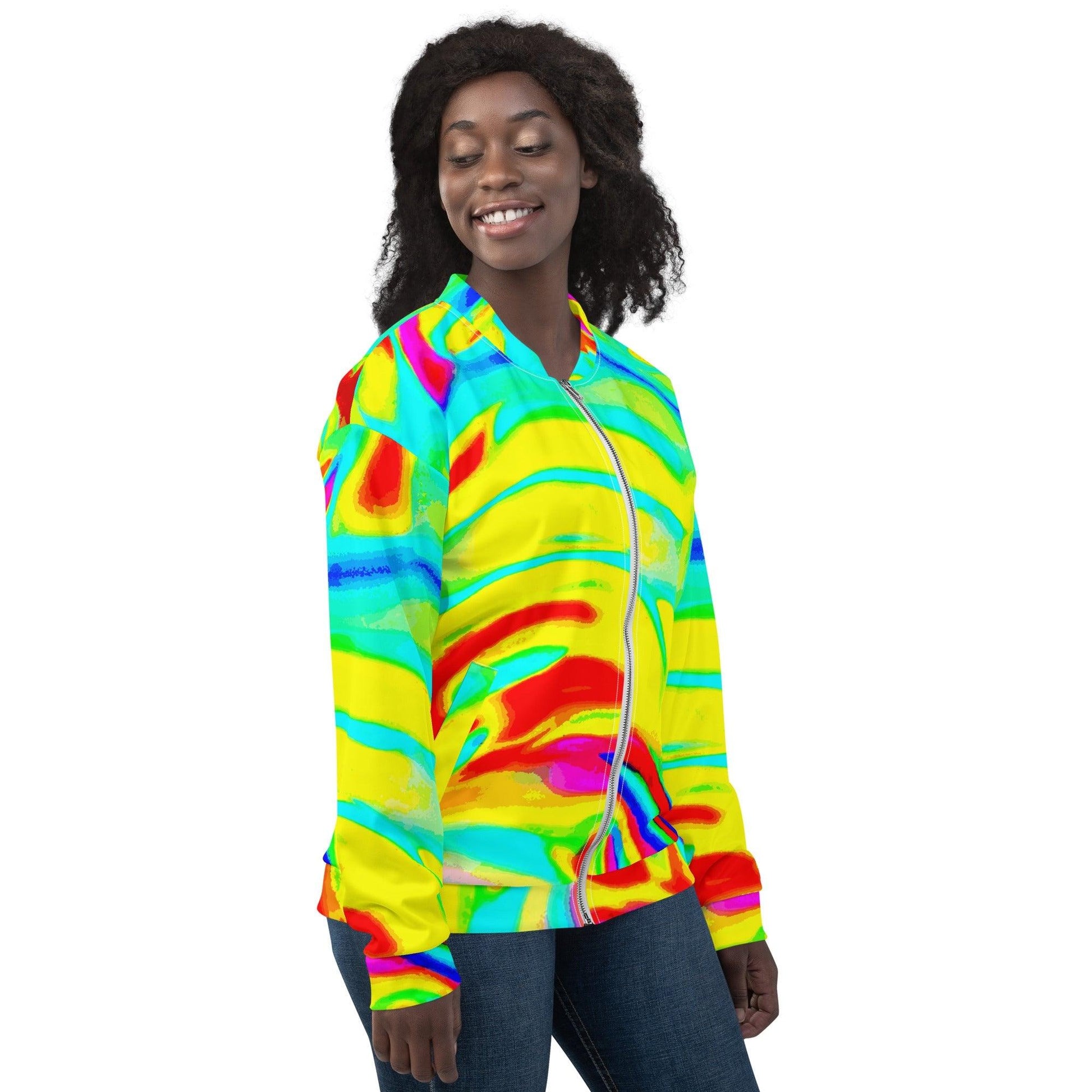 Bright Artists' Palette Unisex Bomber Jacket - Lizard Vigilante