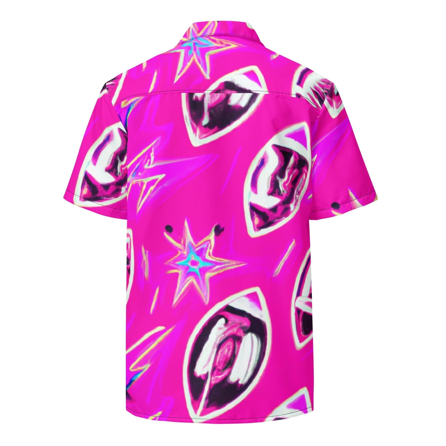 Pink Football Star Unisex Button Shirt - Lizard Vigilante