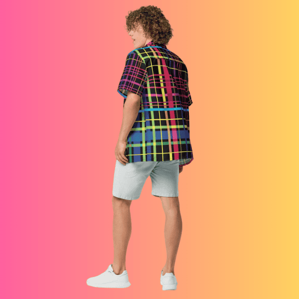 Festival-Ready Playful Plaid Button-Up Shirt for Ravers