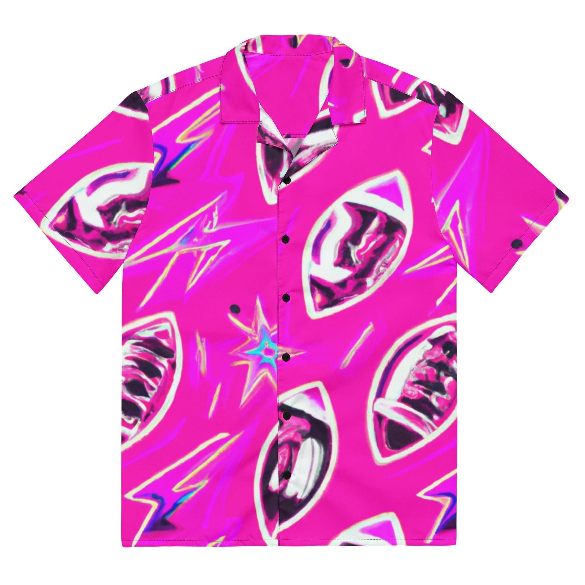 Pink Football Star Unisex Button Shirt - Lizard Vigilante