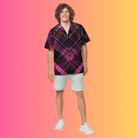 Vibrant Plaid Button-Up Shirt for Raves & Festivals