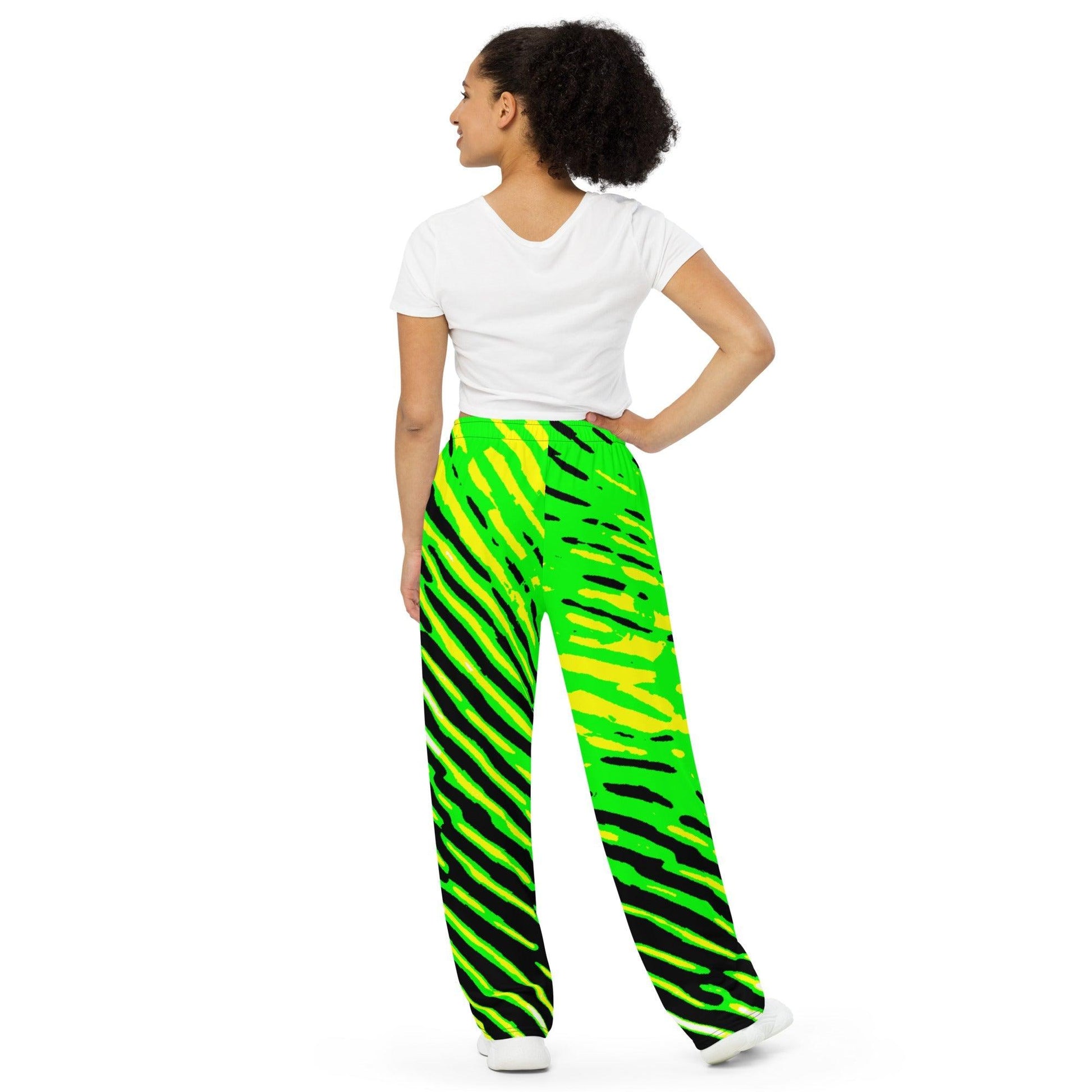 GreenS All-over print unisex wide-leg pants - Lizard Vigilante