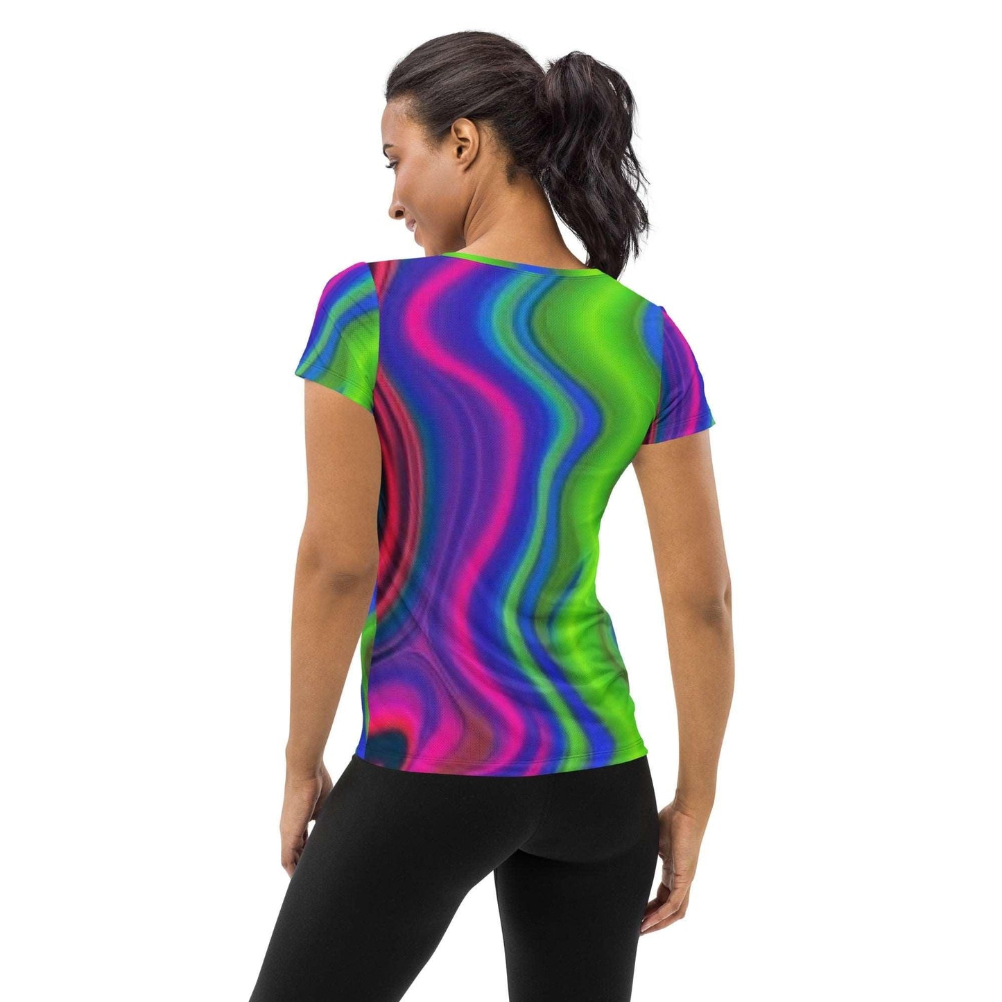 All-Over YOU MultyColor Print Women's Athletic T-shirt - Lizard Vigilante