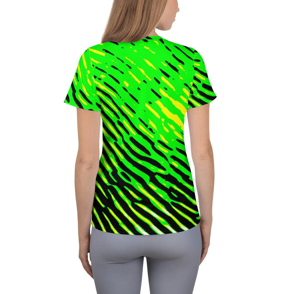 GreenS All-Over Print Women's Athletic T-shirt - Lizard Vigilante