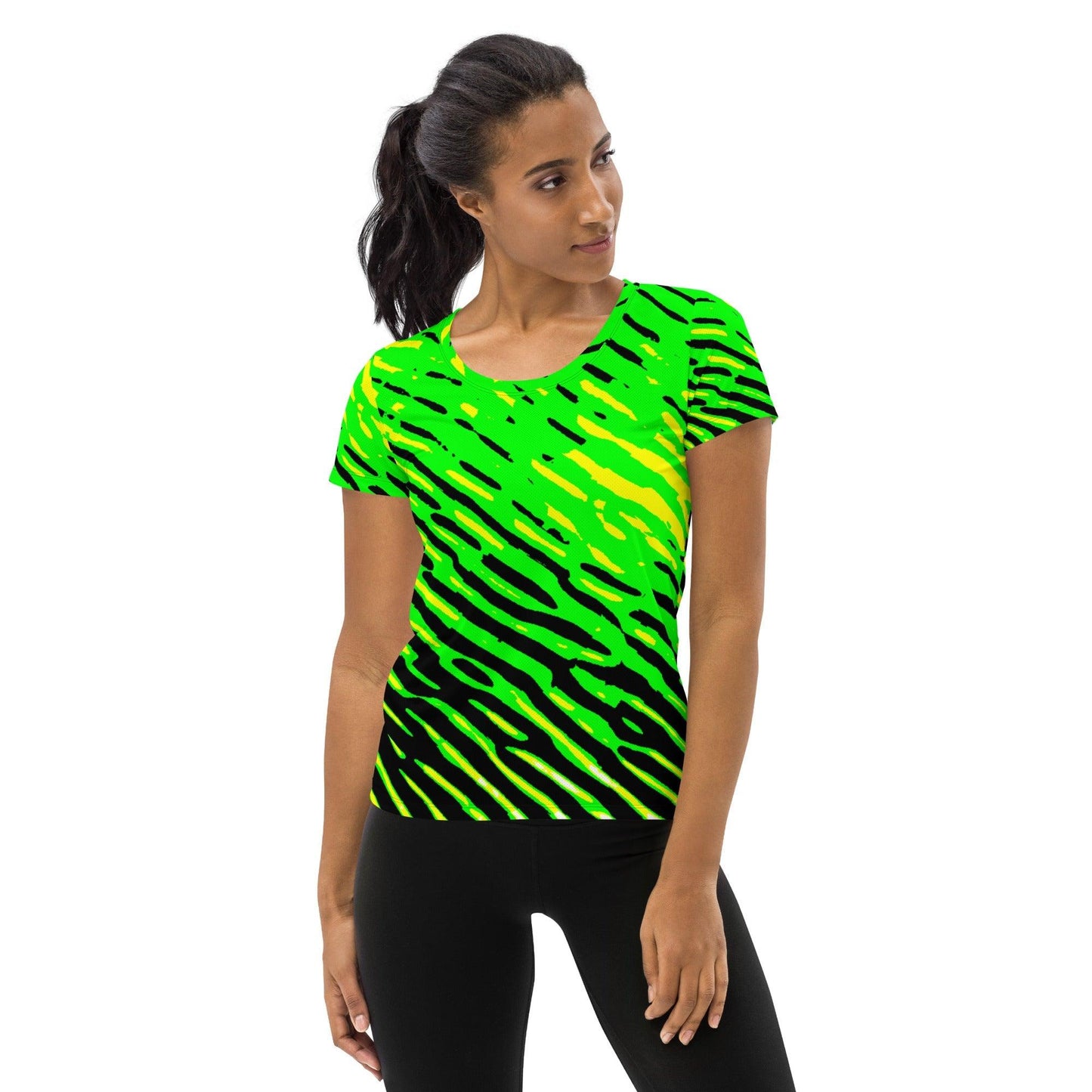 GreenS All-Over Print Women's Athletic T-shirt - Lizard Vigilante