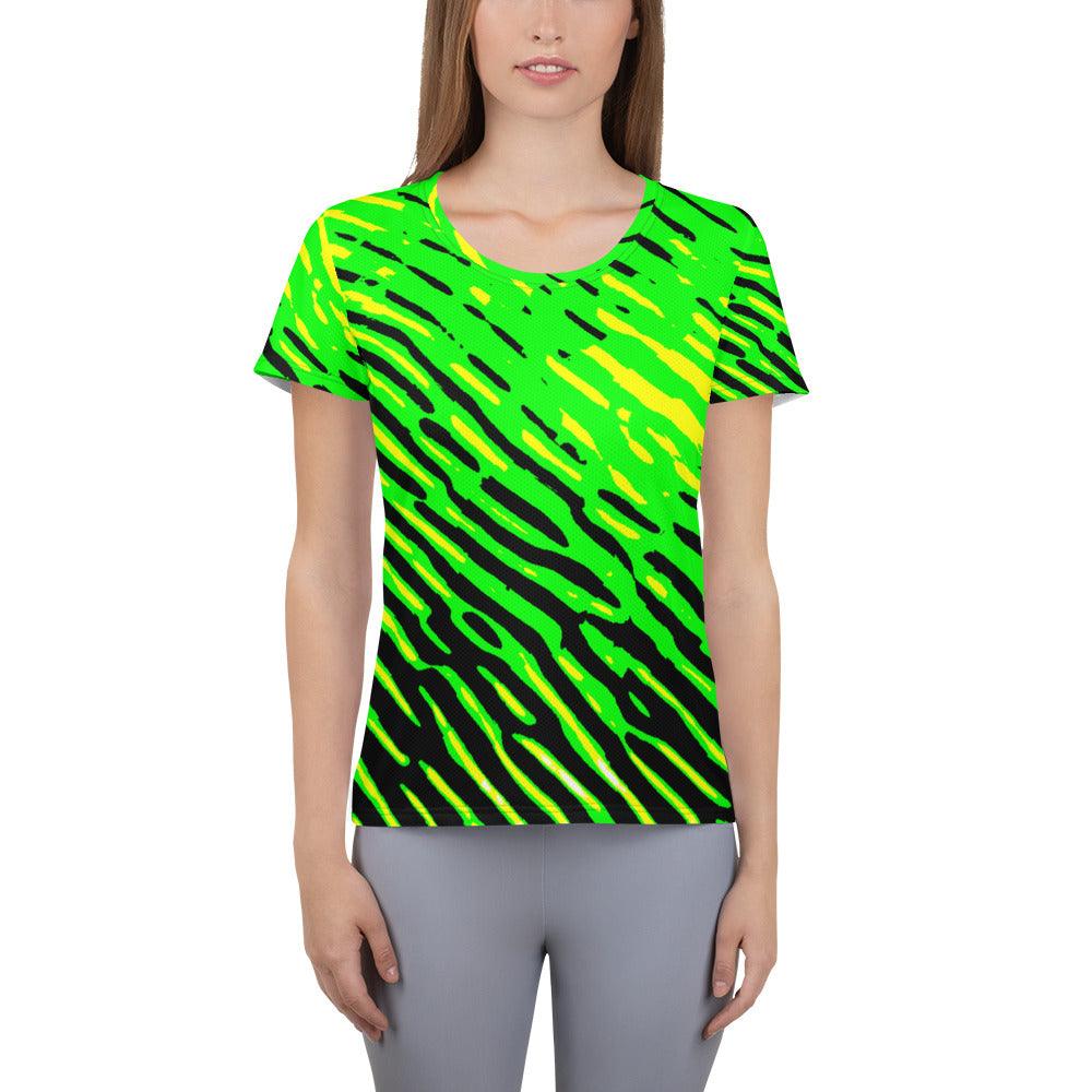 GreenS All-Over Print Women's Athletic T-shirt - Lizard Vigilante