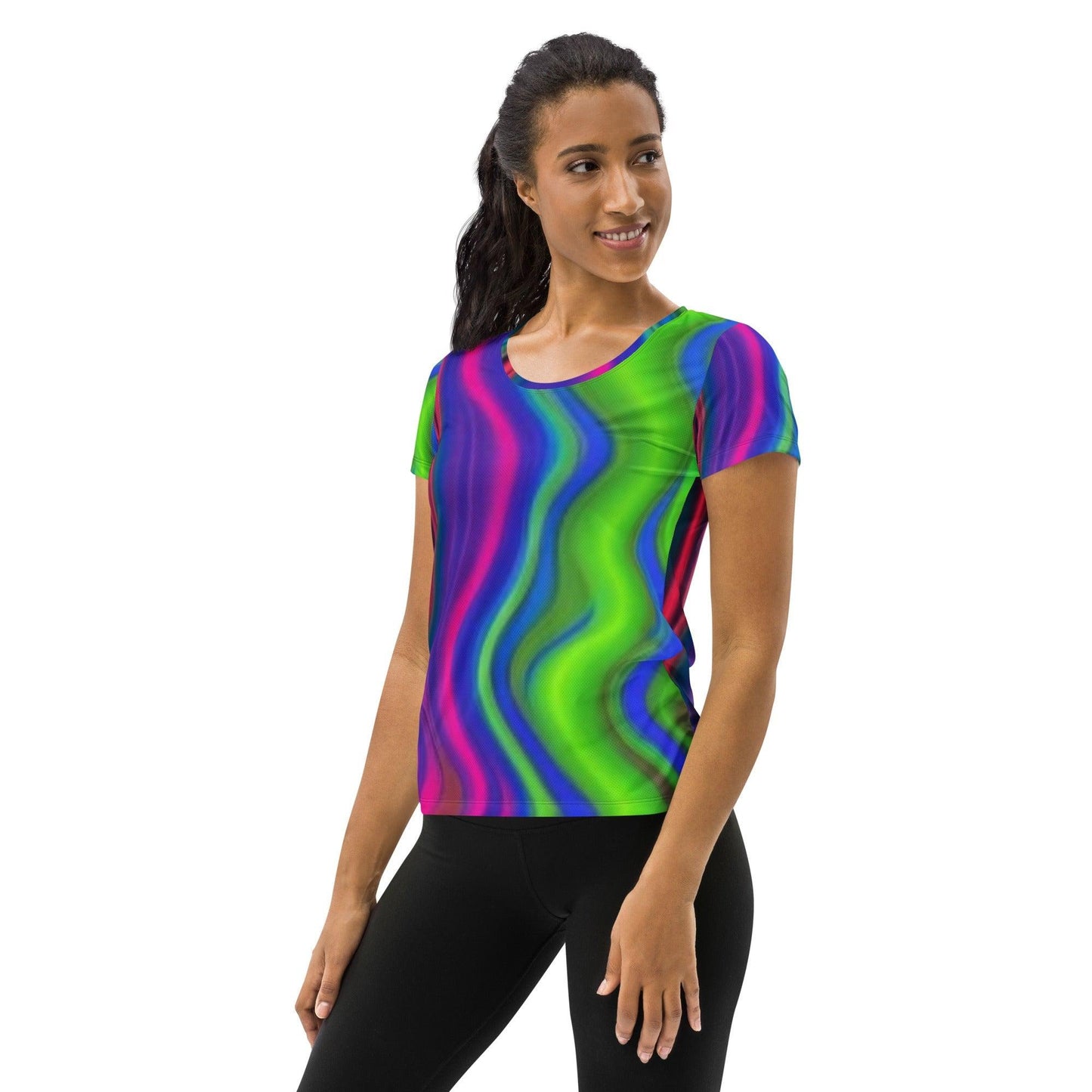 All-Over YOU MultyColor Print Women's Athletic T-shirt - Lizard Vigilante