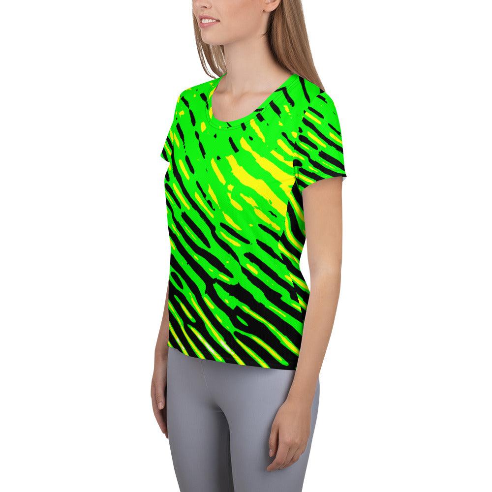 GreenS All-Over Print Women's Athletic T-shirt - Lizard Vigilante