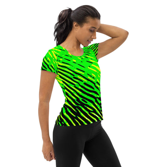 GreenS All-Over Print Women's Athletic T-shirt - Lizard Vigilante