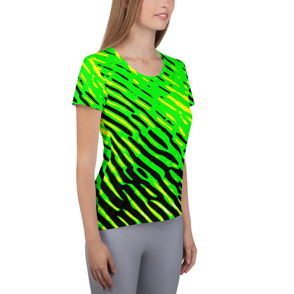 GreenS All-Over Print Women's Athletic T-shirt - Lizard Vigilante