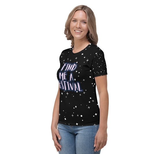 FIND ME A FESTIVAL Women's Universe T-shirt - Lizard Vigilante