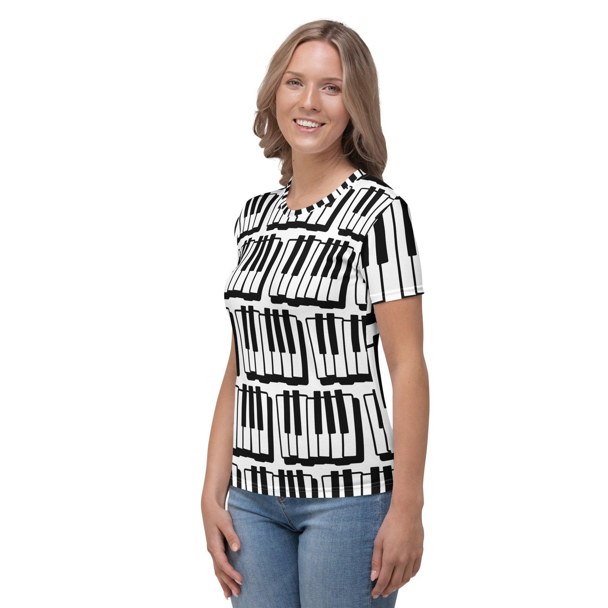 Piano Keyboards Women's T-shirt / Synthesizer Shirt / Organ Tee - Lizard Vigilante