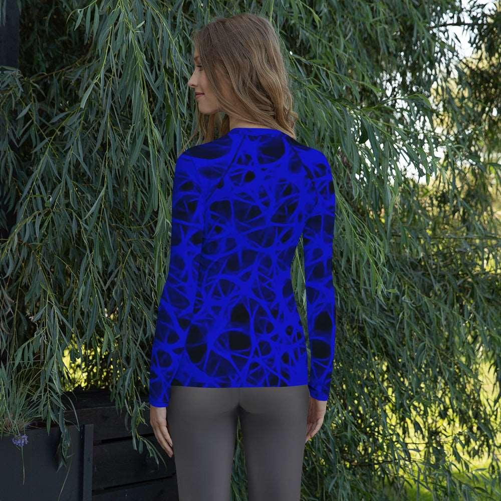 Blue Charged Women's Rash Guard - Lizard Vigilante