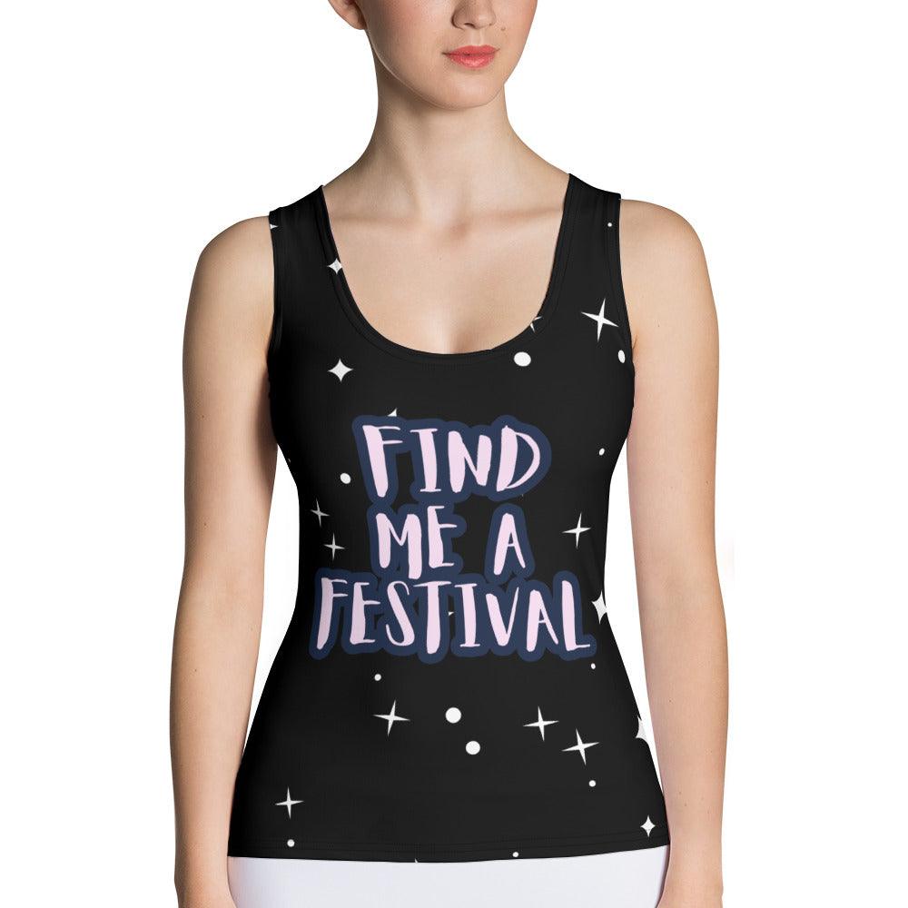 FIND ME A FESTIVAL Sublimation Universe Cut & Sew Tank Top - Lizard Vigilante