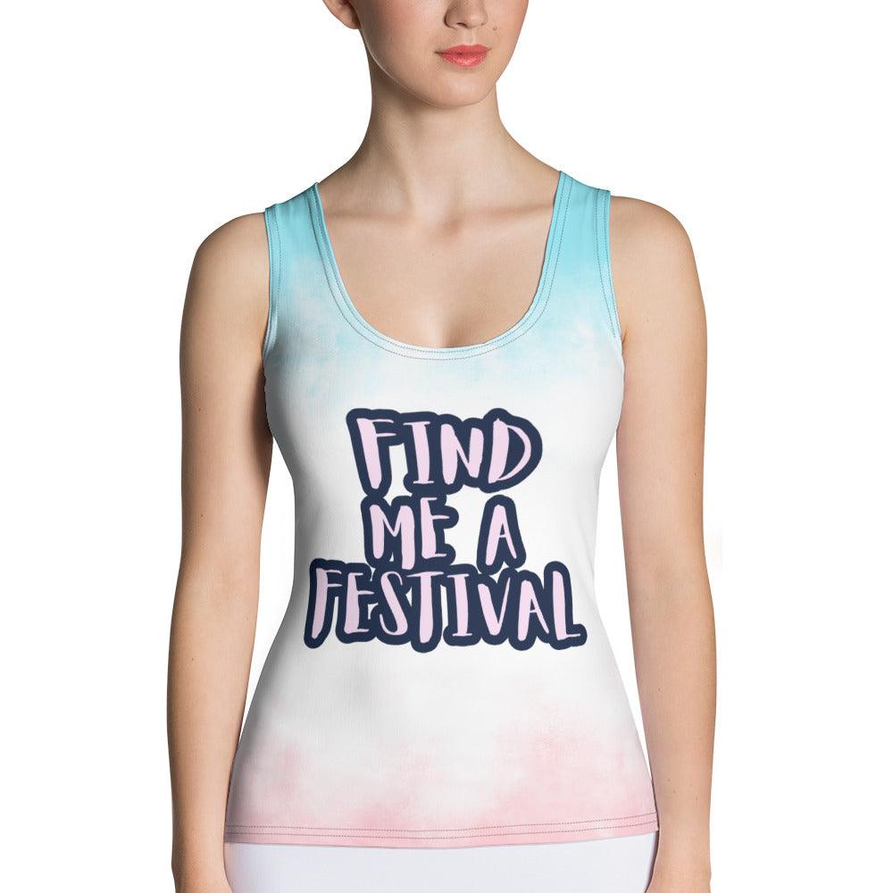 FIND ME A FESTIVAL Sublimation Universe Cut & Sew Tank Top - Lizard Vigilante