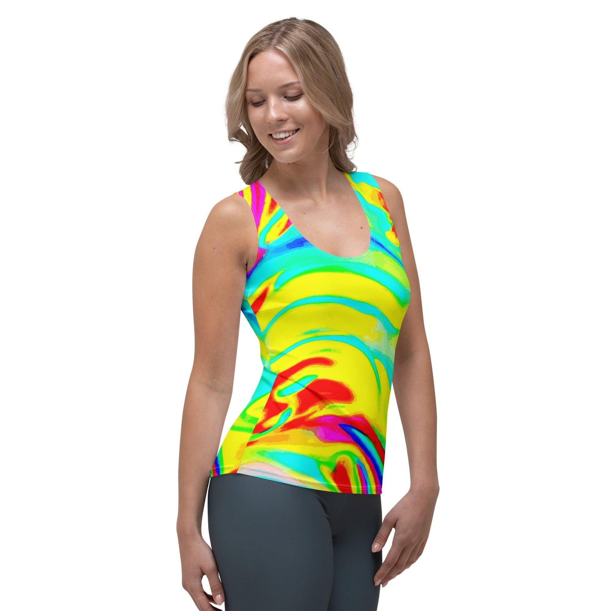 Bright Artists' Palette Sublimation Cut & Sew Tank Top - Lizard Vigilante