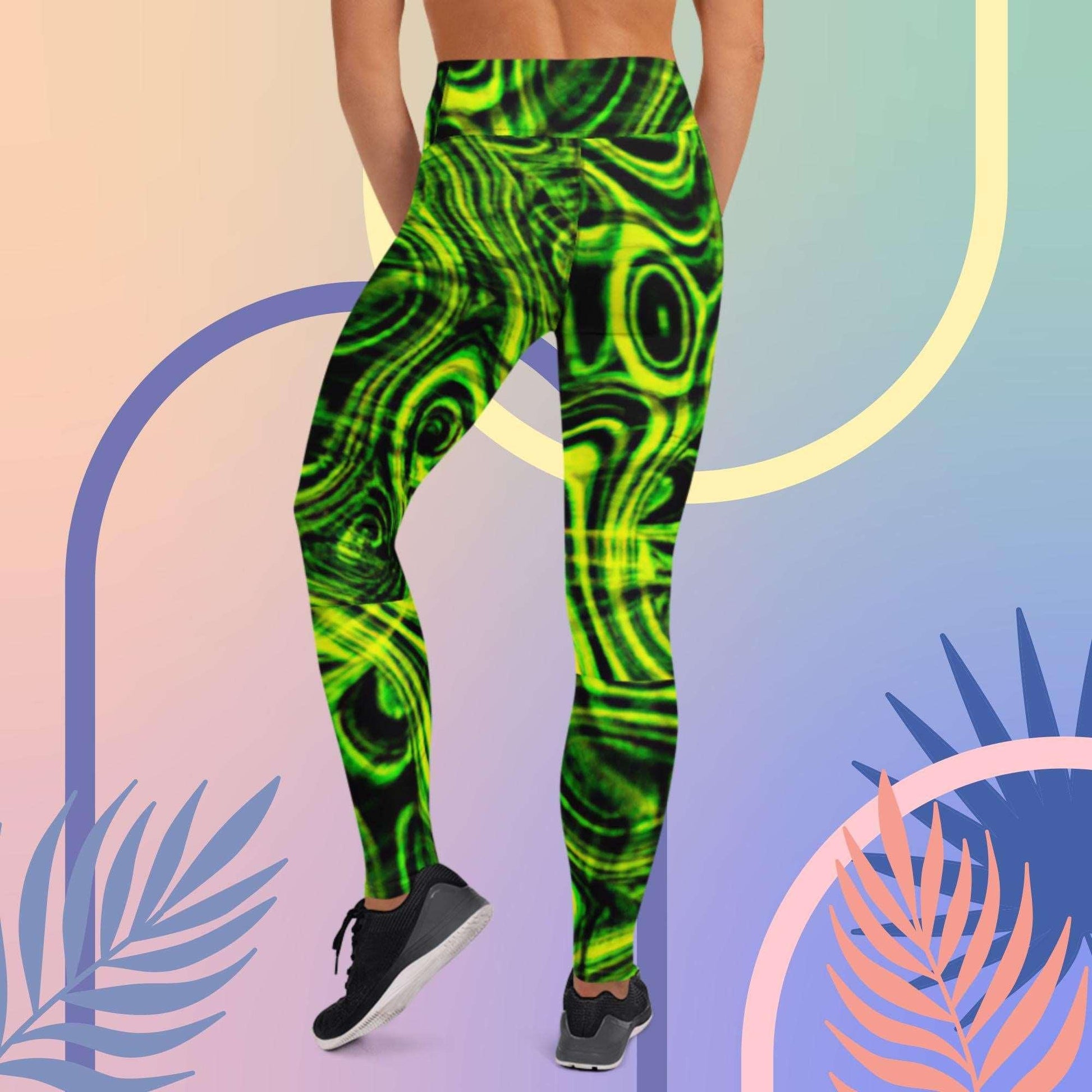 Neon Wrinkle Yoga Leggings - Lizard Vigilante