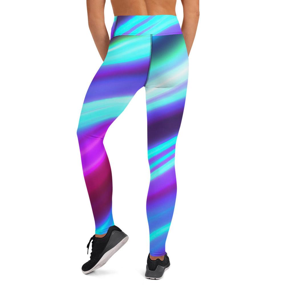 Purple Sliced Yoga Leggings - Lizard Vigilante