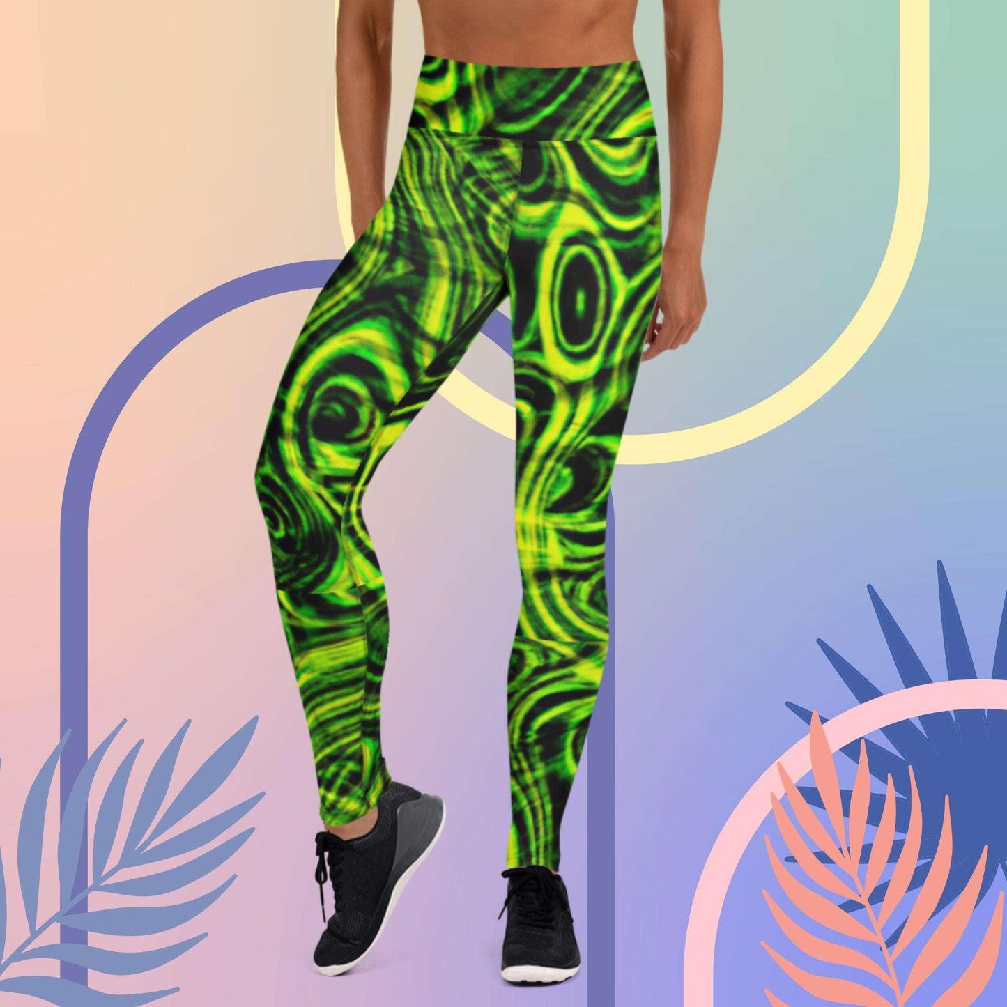 Neon Wrinkle Yoga Leggings - Lizard Vigilante