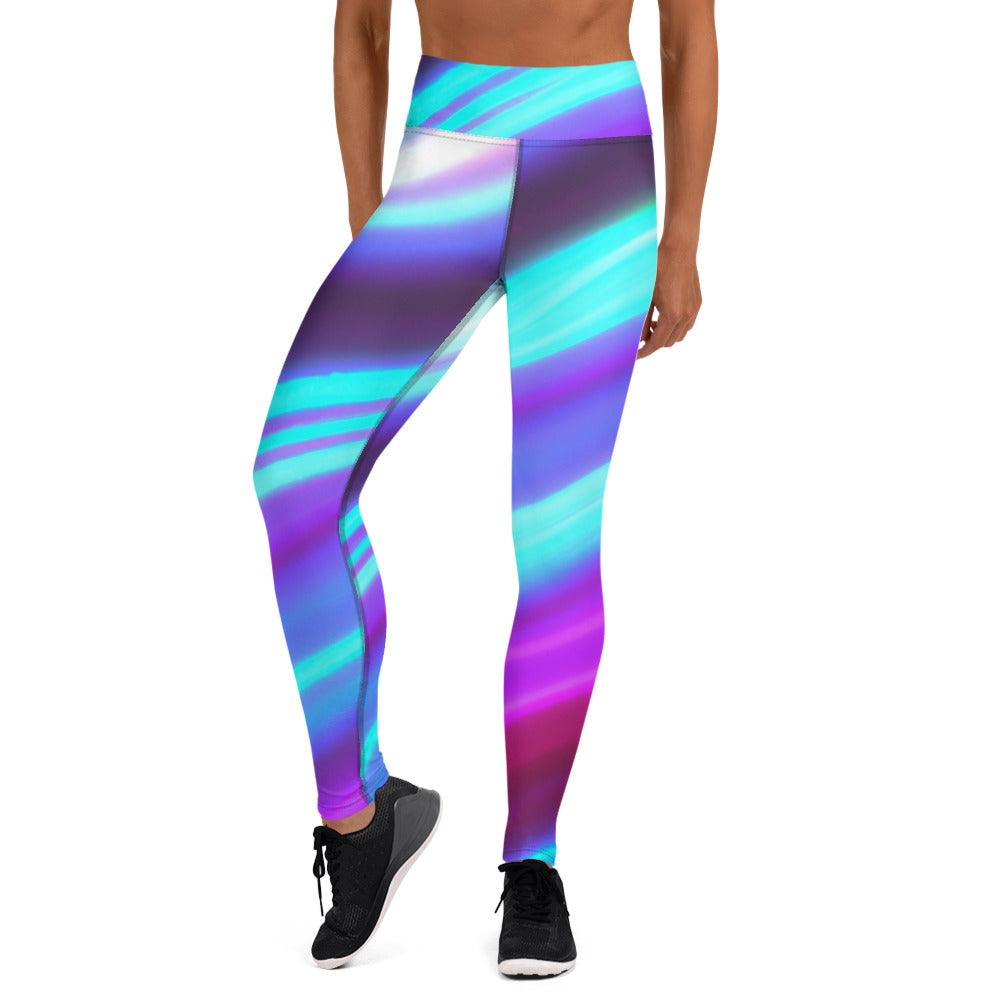 Purple Sliced Yoga Leggings - Lizard Vigilante