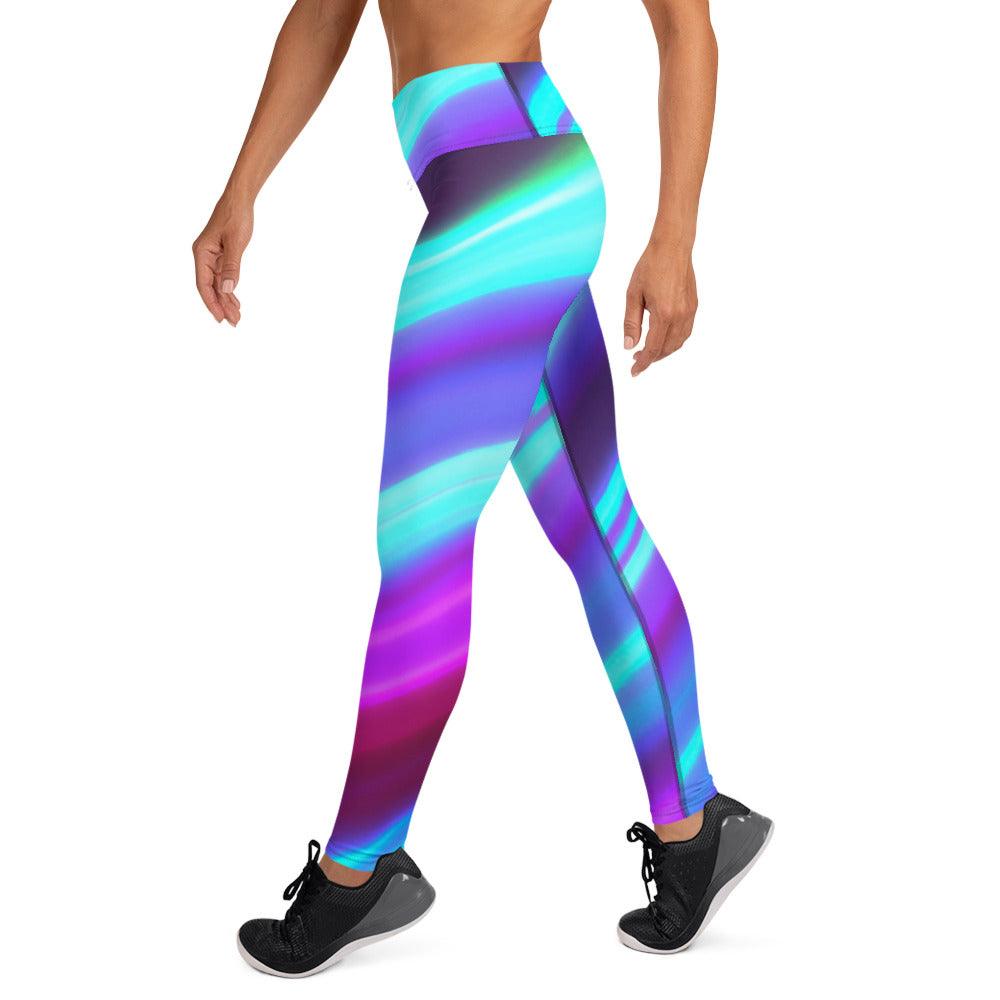 Purple Sliced Yoga Leggings - Lizard Vigilante