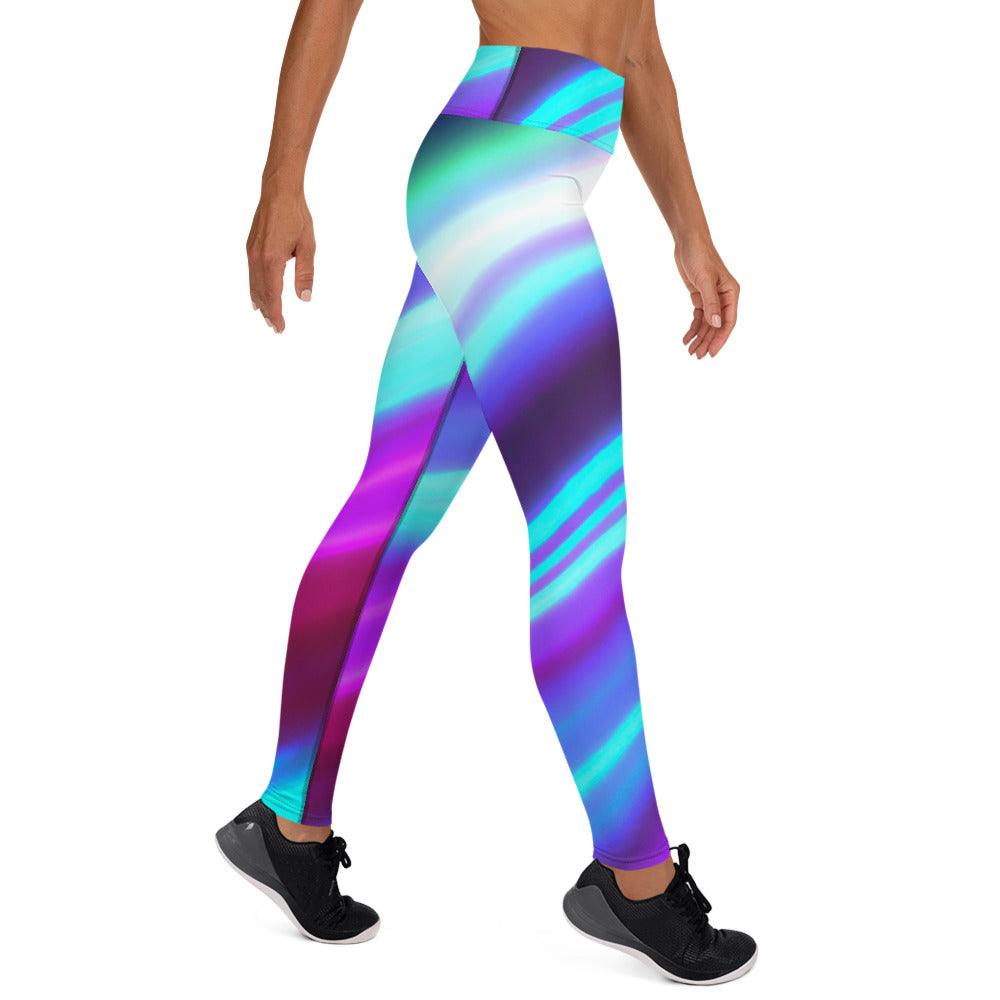 Purple Sliced Yoga Leggings - Lizard Vigilante