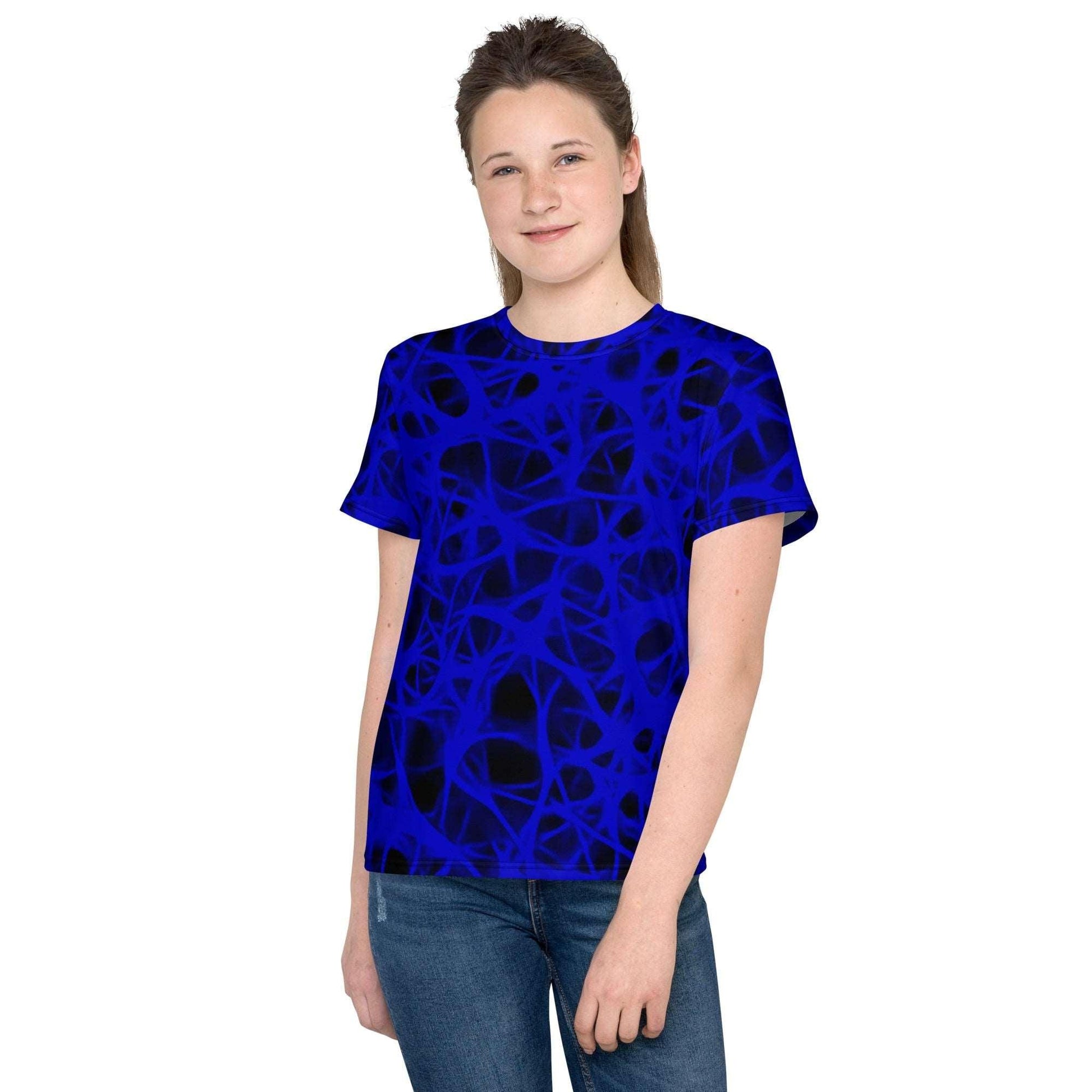 Blue Charged Youth crew neck t-shirt - Lizard Vigilante