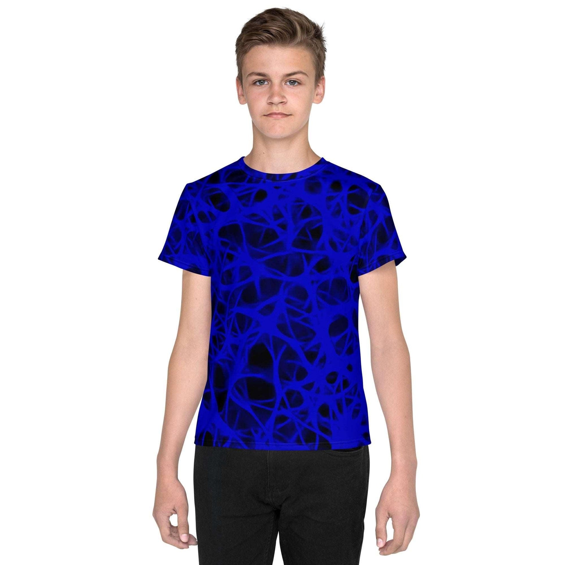 Blue Charged Youth crew neck t-shirt - Lizard Vigilante