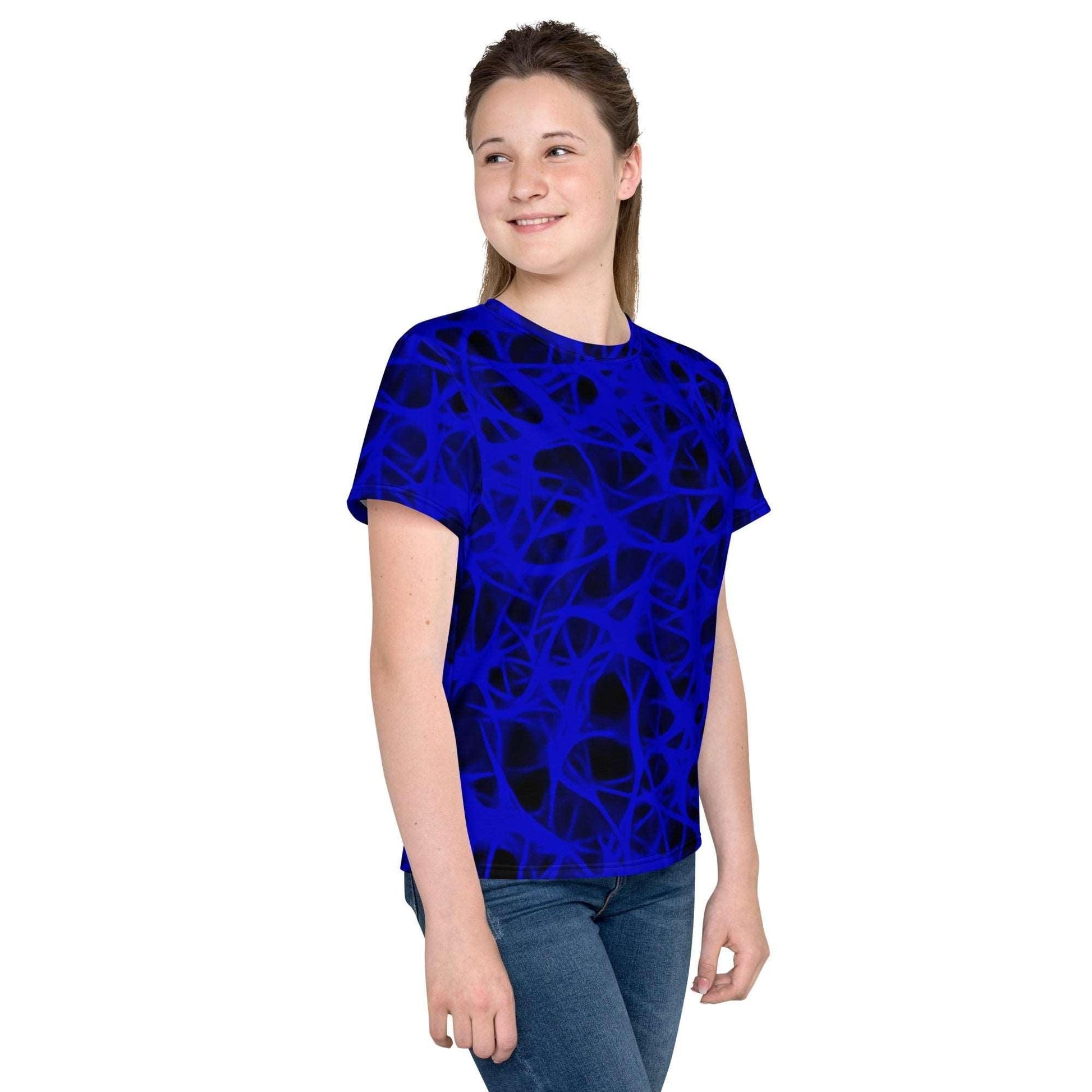 Blue Charged Youth crew neck t-shirt - Lizard Vigilante