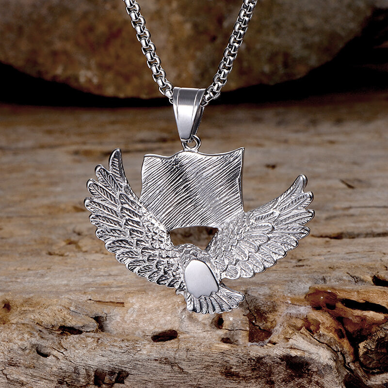 American Flag Eagle Stainless Steel Pendant