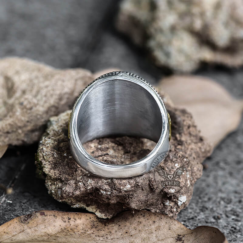 Anchor Compass Stainless Steel Marine Ring