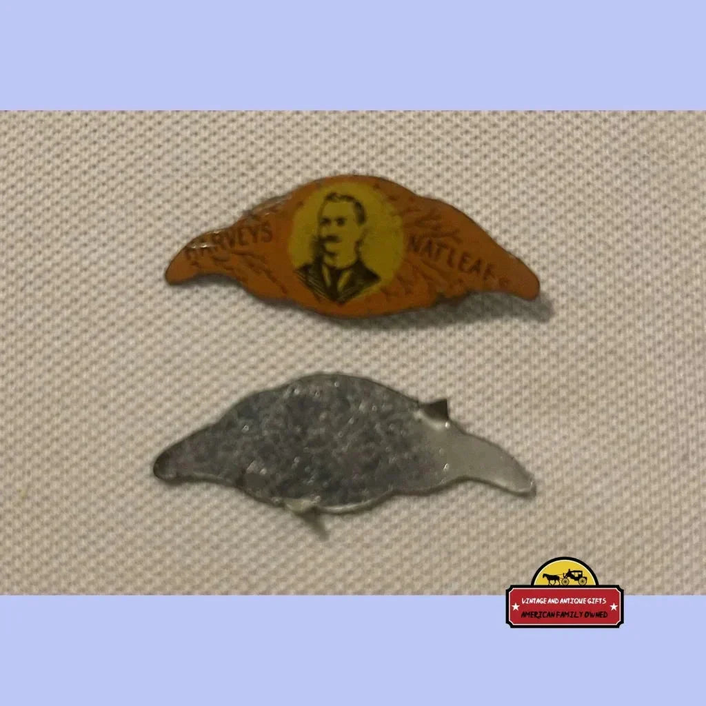 Rare Antique Harvey's Natleaf Tin Tobacco Tag from 1870s-1910s